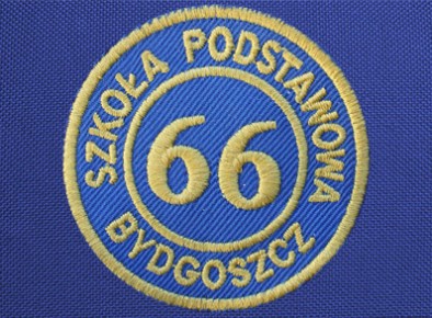 Szkoła Podstawowa nr 66 w Bydgoszczy tarcza haftowana